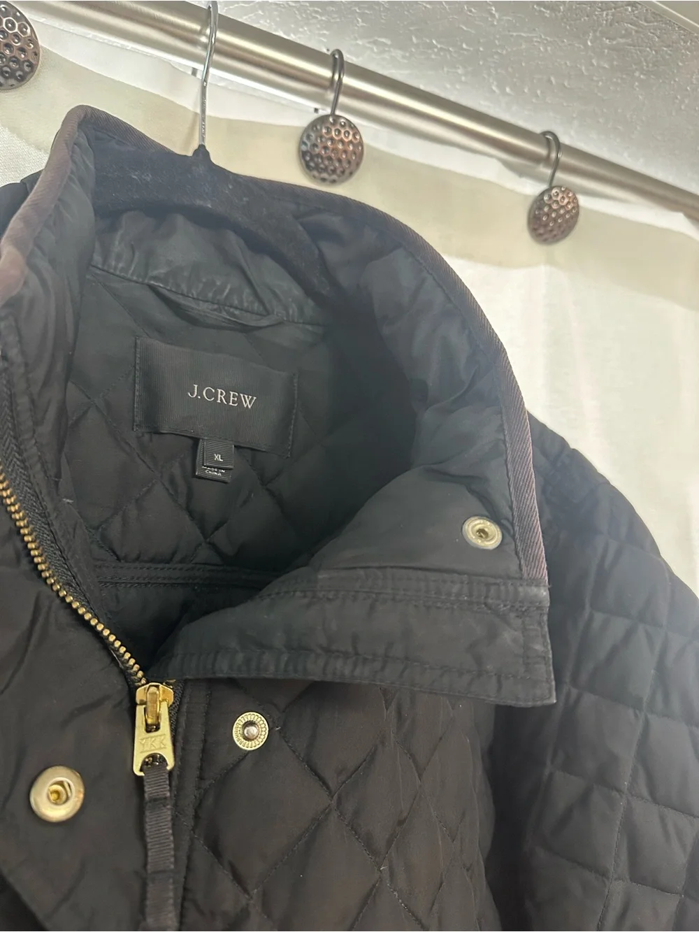 J. Crew Black Quilted Lightweight Jacket with Snap Pockets